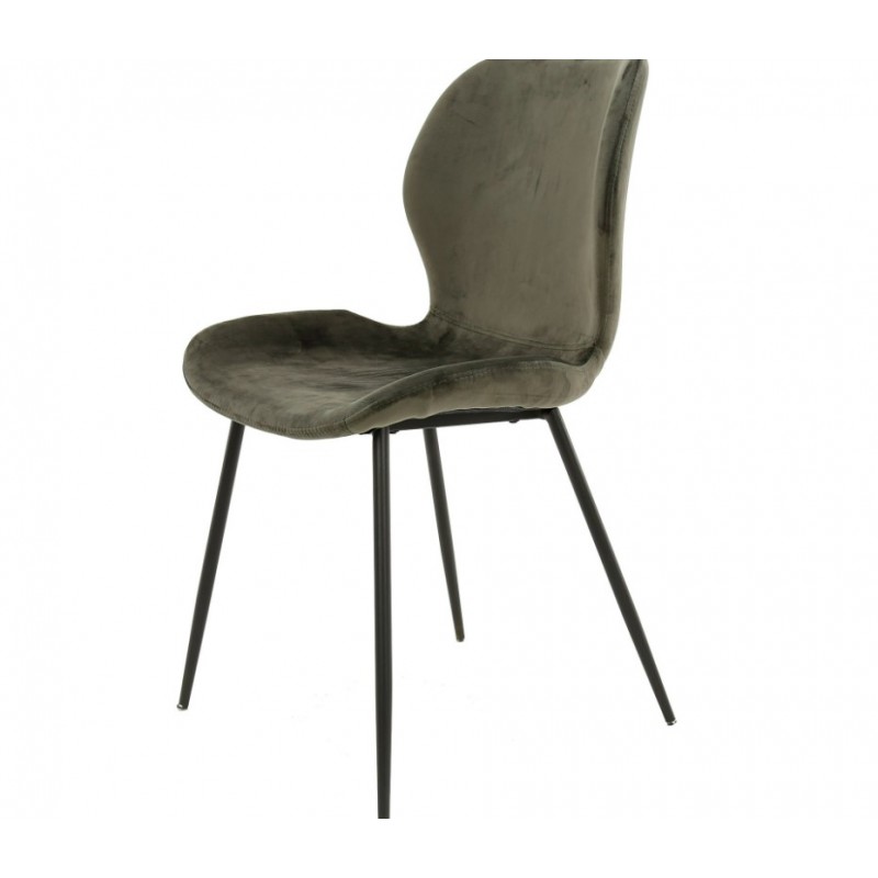 ZI Aria Chair Anthracite velvet round tube VPE4